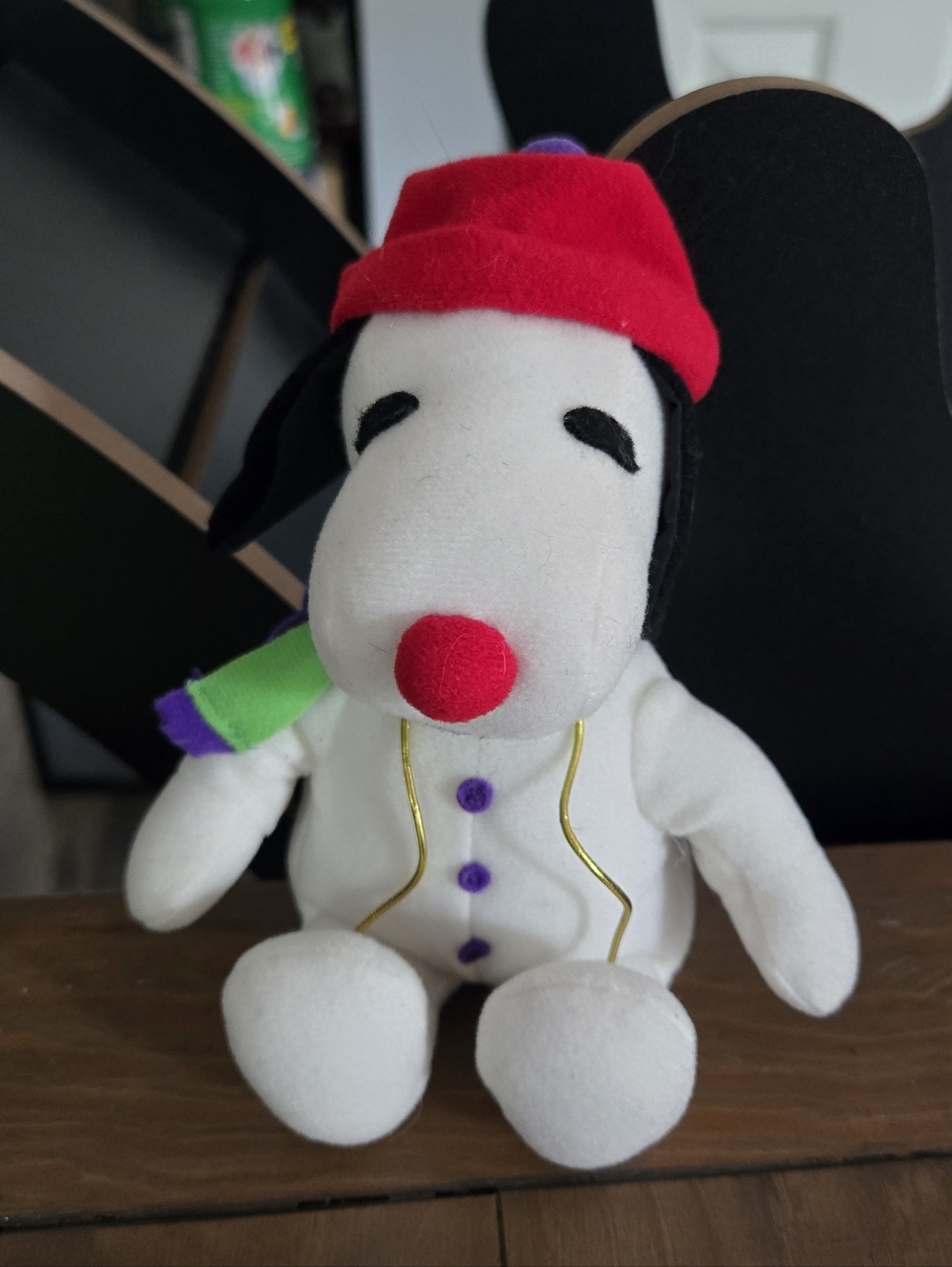 Vintage Charlie Brown Penuts Snoopy Snowman Plush Rattles